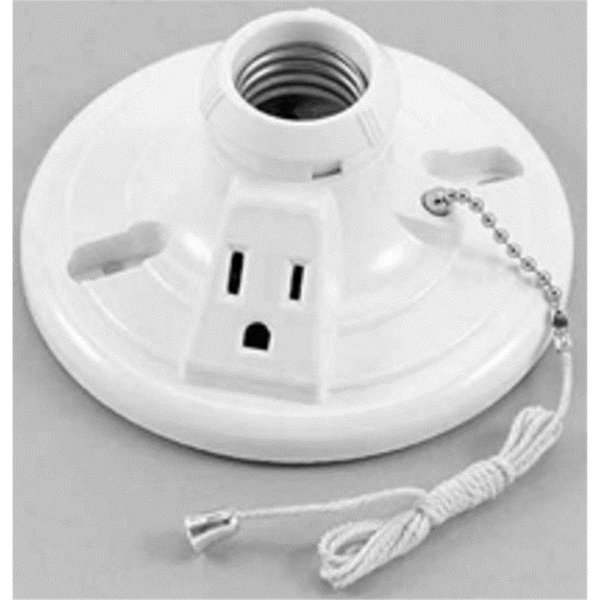 Yhior S865W-SP 15A 125V Ceiling Receptacle Plug with Pull Chain YH2588182